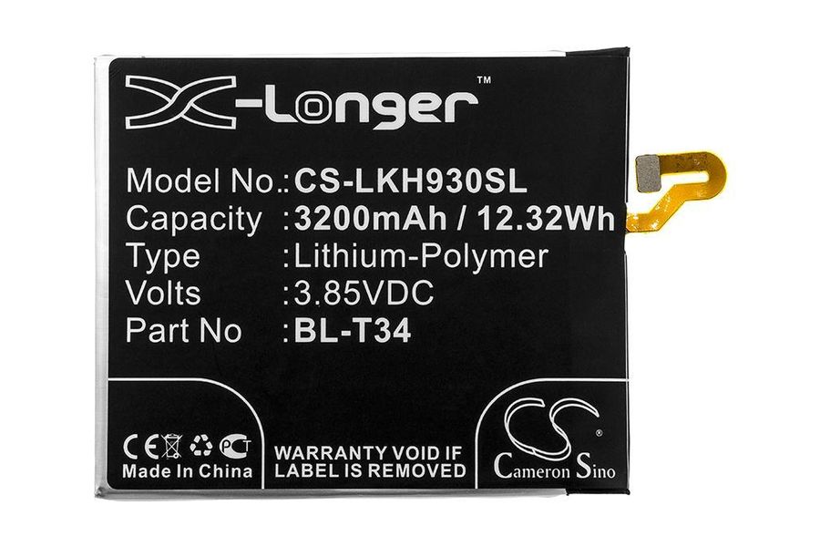 Акумулятор для LG V35 ThinQ V350AWM / V350N / V350ULM (BL-T34) 3200 mAh (X-Longer CS-LKH930SL)