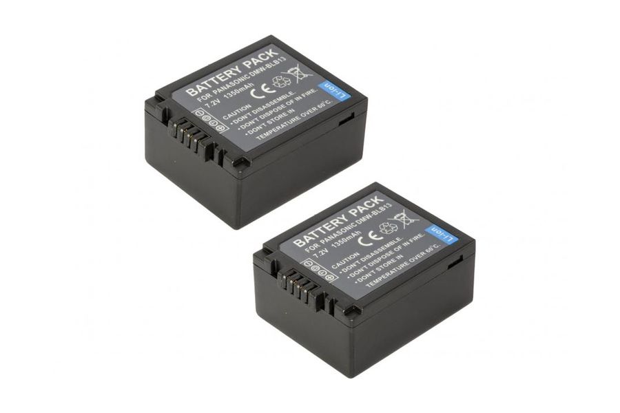 2xDMW-BLB13 Комплект з 2 акумуляторів для Panasonic Lumix DMC-G10 (2-Pack DMW-BLB13)