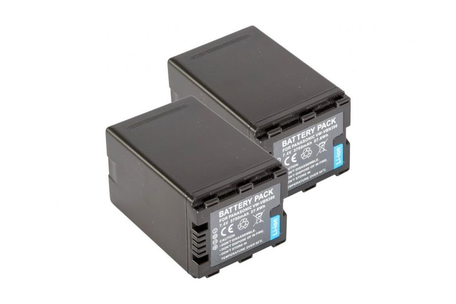 2xVW-VBN390 Комплект з 2 акумуляторів для Panasonic HDC-SD909 (2-Pack VW-VBN390)