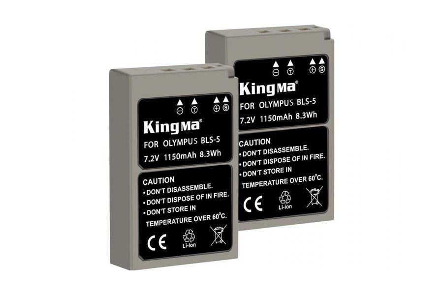 2-Pack KingMa BLS-5 для Olympus Stylus 1s комплект з 2 акумуляторів (2xBLS-5)