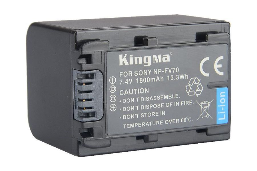 Акумулятор KingMa Sony NP-FV70 для FDRAX33 (1800 mAh, 7.4V, 13.3 Wh)