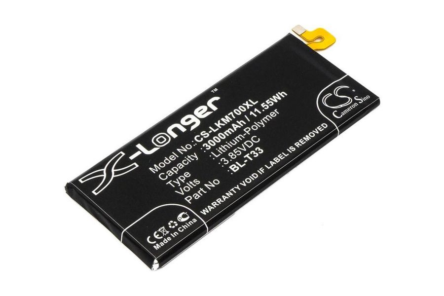 Акумулятор для LG Q6 M700 / M700A / M700N (BL-T33) 3000 mAh (X-Longer CS-LKM700XL)