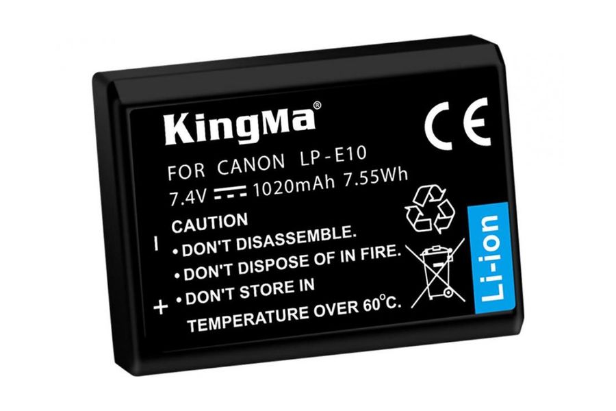 Акумулятор KingMa Canon LP-E10 для EOS 1200D (1020 mAh, 7.4V, 7.55 Wh)