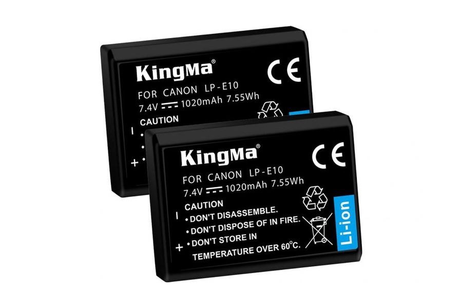 2-Pack KingMa LP-E10 для Canon EOS Kiss X70 комплект з 2 акумуляторів (2xLP-E10)
