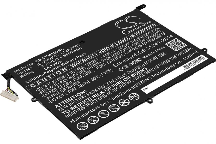 Акумулятор Lenovo L12M2P01 (6600 mAh) для планшета Miix 10 ThinkPad Tablet 2 (Cameron Sino CS-LVM100SL)