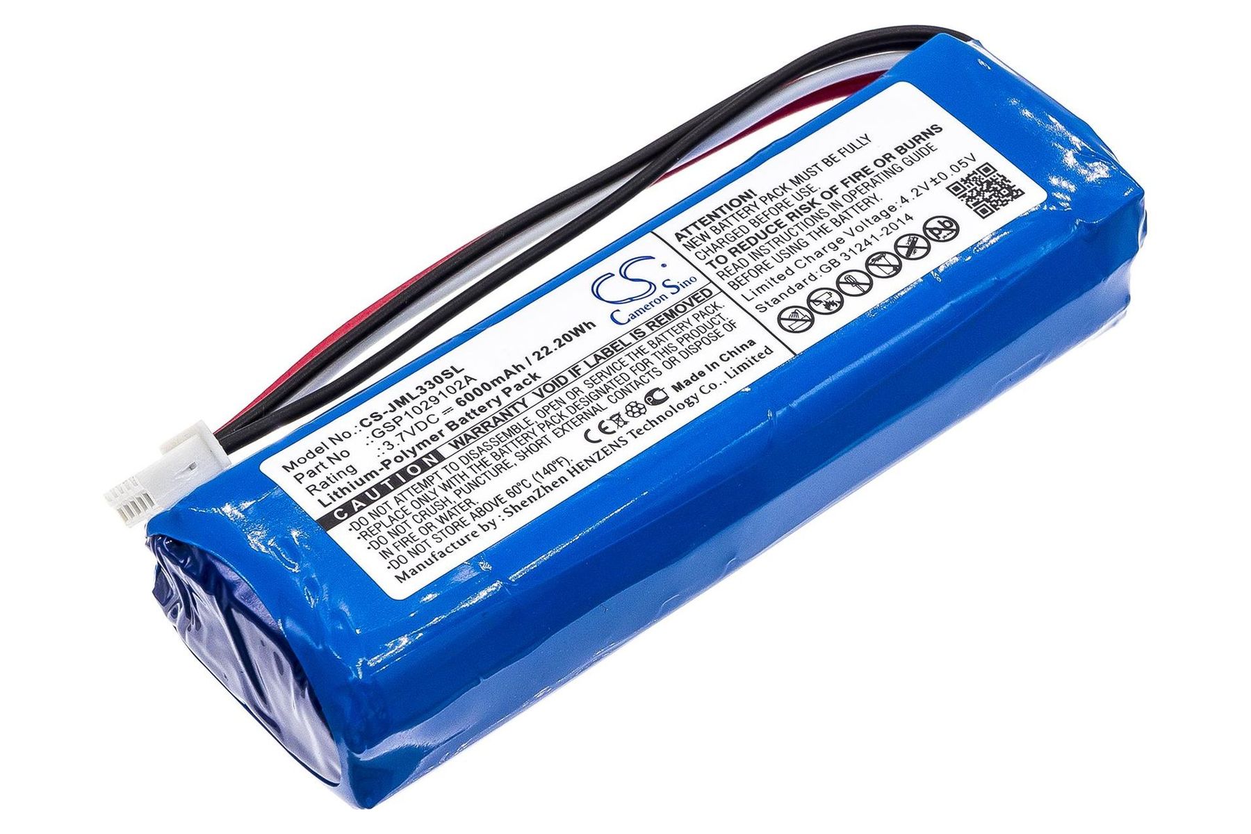 thumbnail image 2 of Cameron Sino Replacement Battery For JBL Charge 3 Speaker – 6000mAh 3.7V (Part #GSP1029102A) 2 of 10