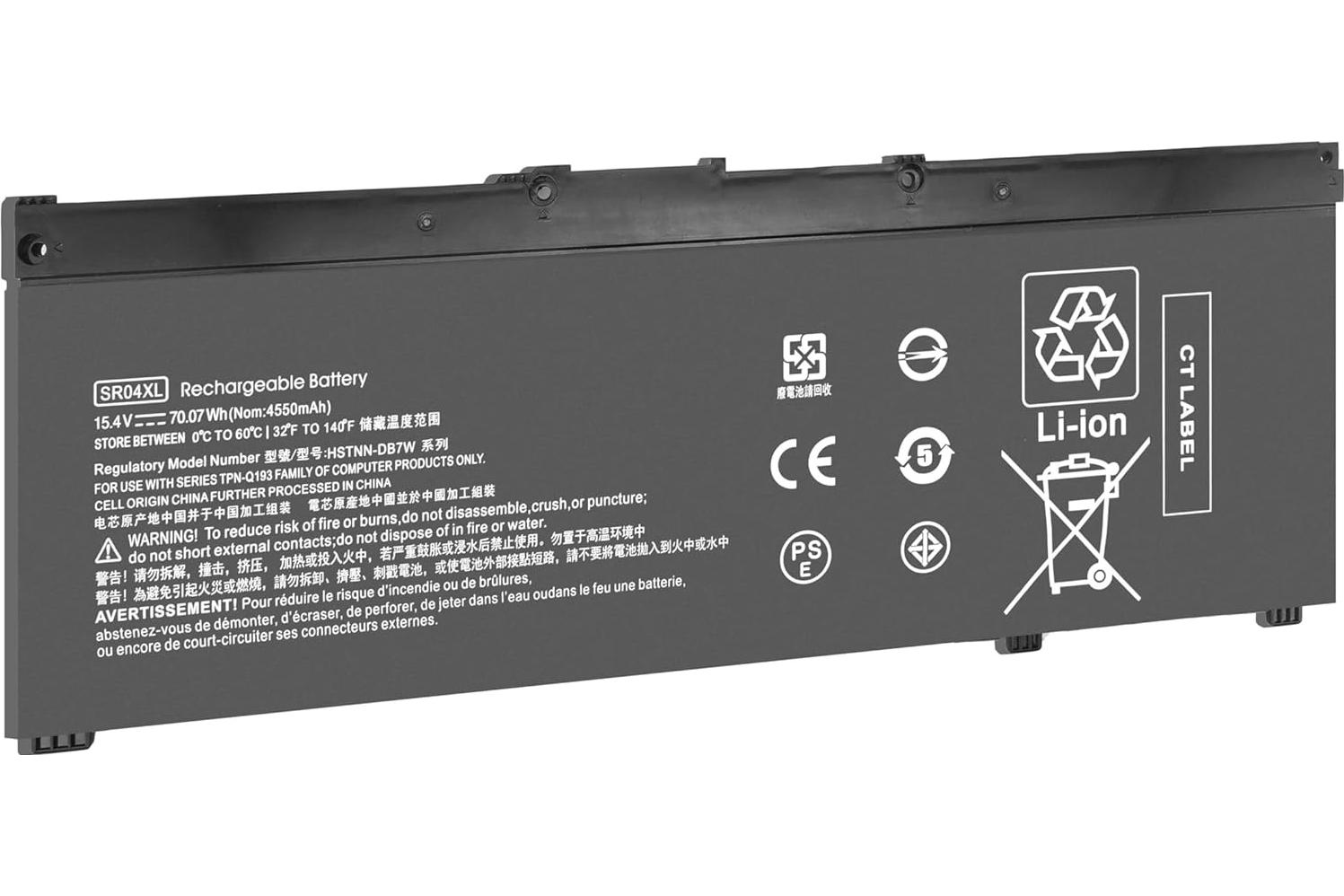 Батарея до ноутбука HP Omen 15-ce500 Series (SR04XL) | 15.4V 70.07 Wh | Replacement :: HI-POWER