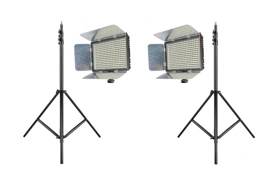 Набор компактного LED света KingMa LED-330C Duo (LED-панель - 2, Стойка KingMa BM-2800 - 2)