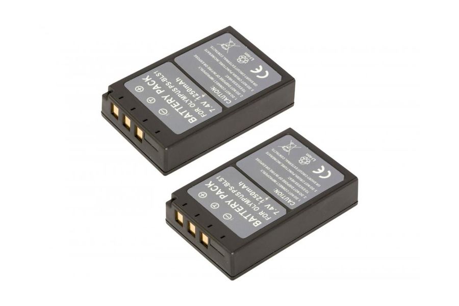 2xBLS-1 Комплект из 2 аккумуляторов для Olympus E-620 (2-Pack BLS-1)