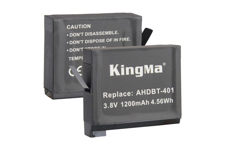 2-Pack KingMa GoPro AHDBT-401 комплект из 2 аккумуляторов (2xAHDBT-401)