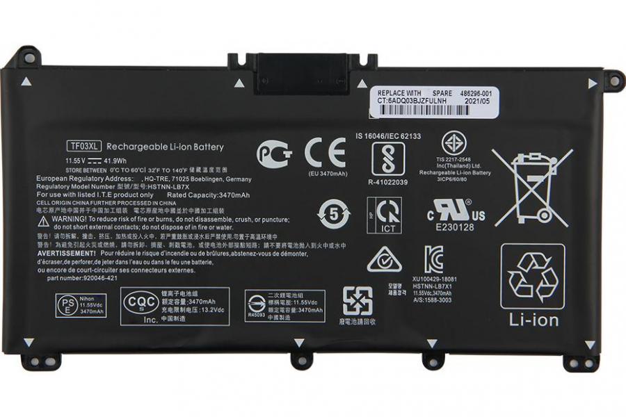 Акумуляторна батарея до ноутбука HP Pavilion 14-BF145 (TF03XL) | 11.55V 42 Wh | Replacement