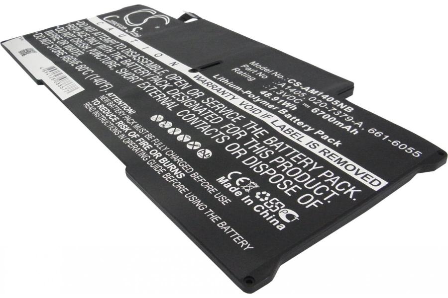 Батарея A1405 до MacBook Air (13-inch, 2011) A1466 | 7.3V 48.91 Wh | Cameron Sino CS-AM1405NB