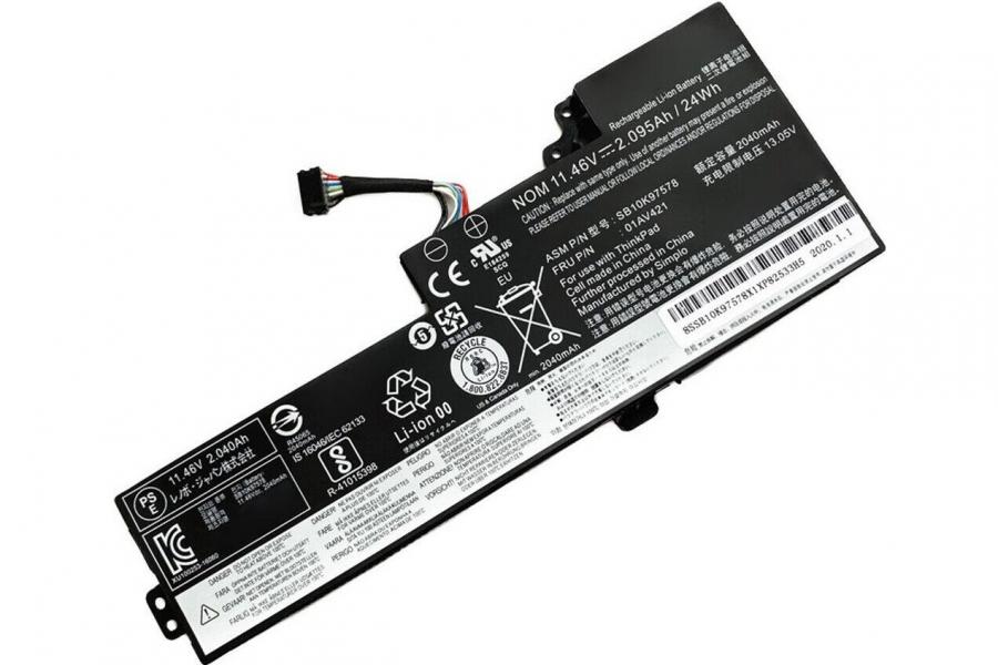 Акумуляторна батарея до ноутбука Lenovo ThinkPad T480 (01AV421) | 11.46V 24 Wh | Replacement