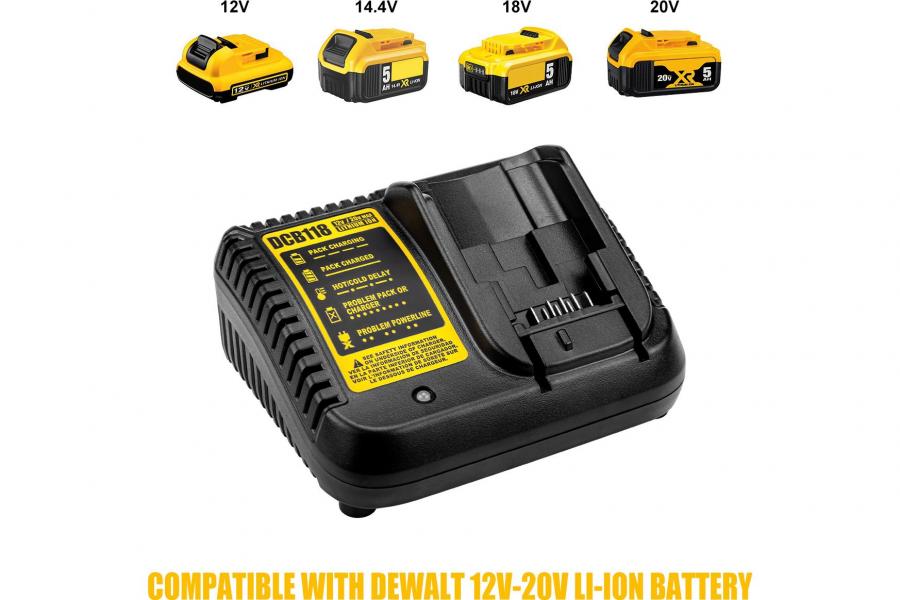 Зарядний пристрій 12V-20V 3.0A (DCB118) до DeWALT 20V/60V MAX* DCB609 / DCB609-2 DCB606 / DCB606-2 | Replacement