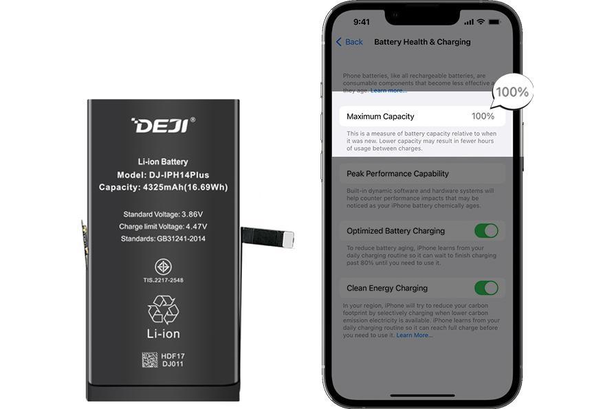 Смарт-акумулятор (4325 mAh) для iPhone 14 Plus (DEJI) | Відображає ємність | Розпізнається iOS як оригінал