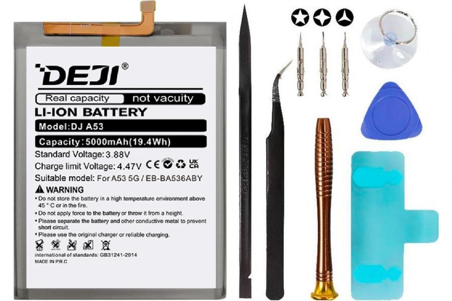 Акумулятор Samsung EB-BA536ABY (DEJI) для Galaxy A53 (5G) (5000 mAh) + набір інструментів