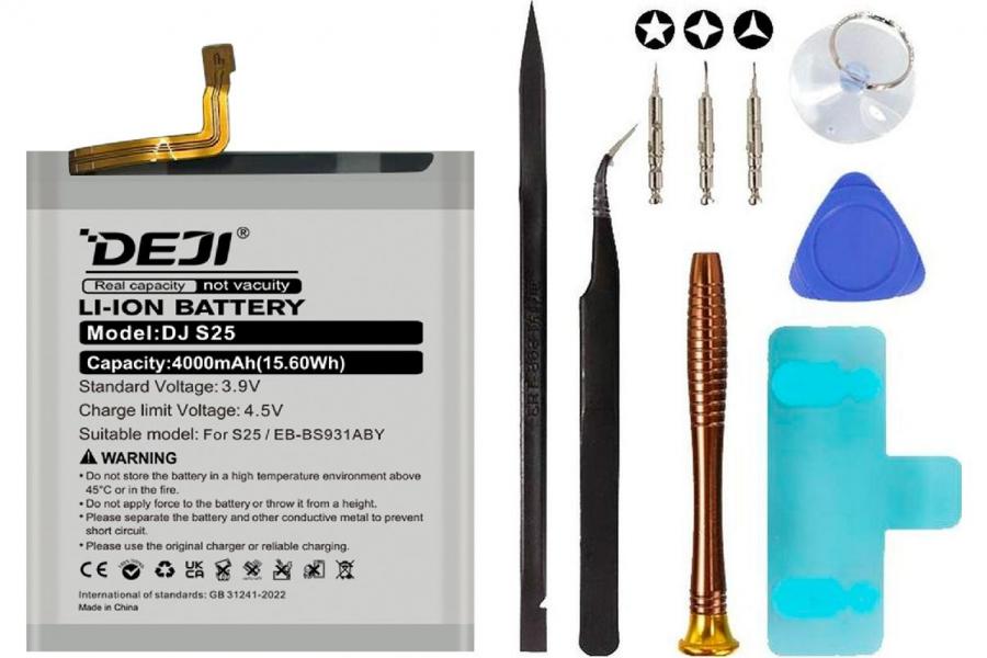 Акумулятор Samsung EB-BS931ABY (DEJI) для Galaxy S25 (4000 mAh) + набір інструментів