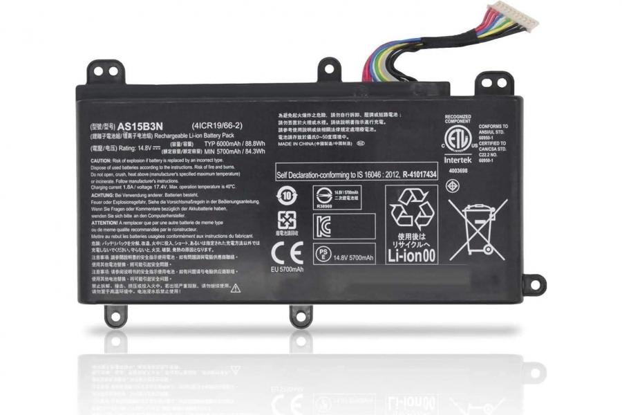 Акумуляторна батарея до ноутбука Acer Predator G9-791 (AS15B3N) | 14.8V 76.96 Wh | Replacement