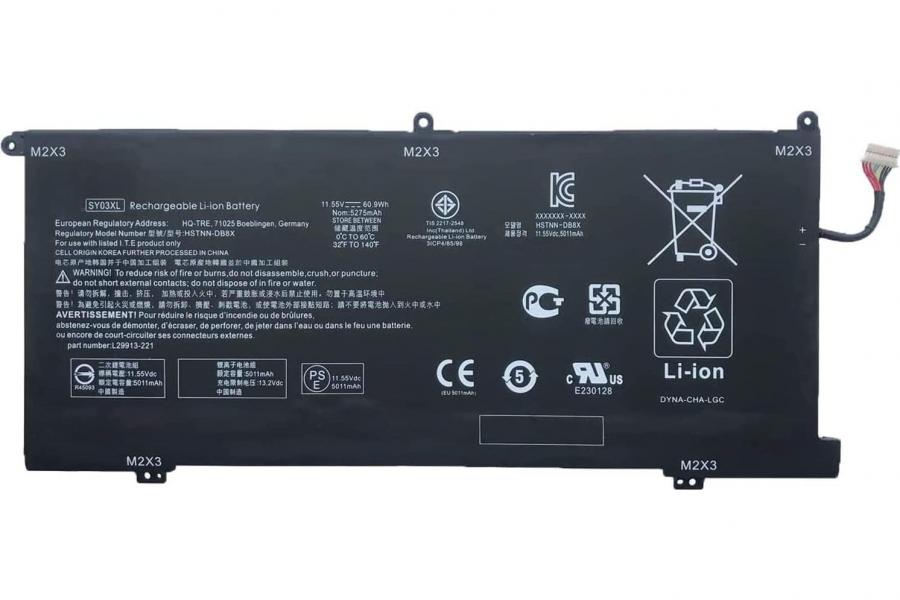 Акумуляторна батарея до ноутбука HP Chromebook X360 14-DA0021NR (SY03XL) | 11.55V 60.9 Wh | Replacement