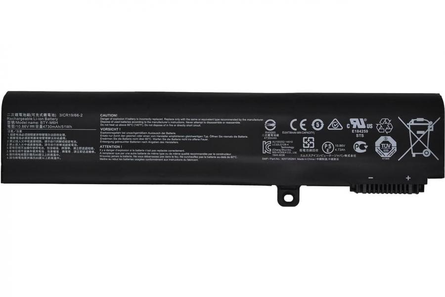Акумуляторна батарея до ноутбука MSI GP62 (BTY-M6H) | 11.1V 49 Wh | Replacement