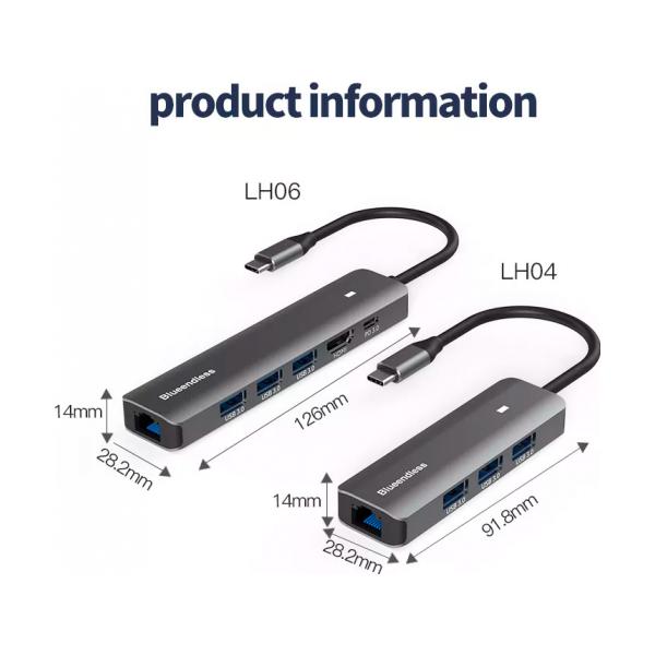 USB-C 6-in-1 Blueendless LH06 
