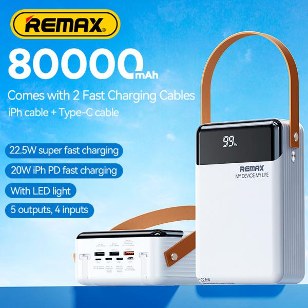 Remax 80000 mAh RPP-566 Gray (Cables+LED+PD+QC)