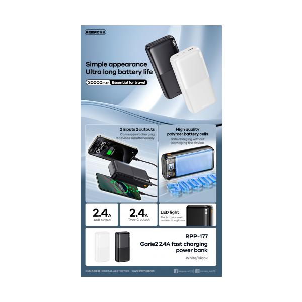 Remax 30000 mAh RPP-177 Black (5V 2.4A)