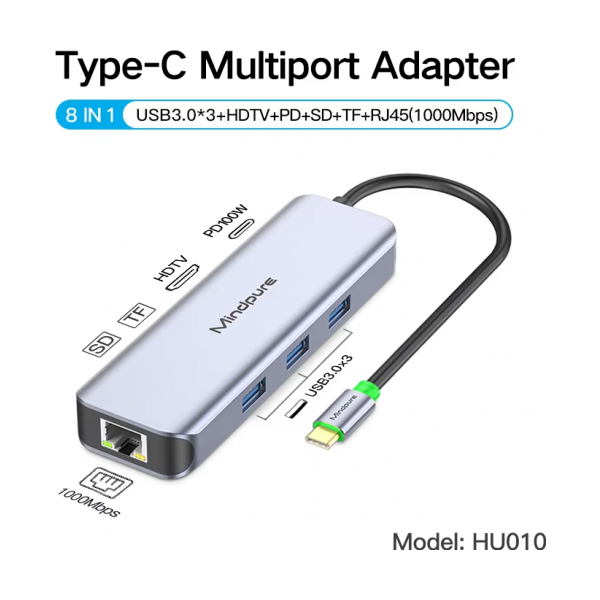 USB-C 10-in-1 Blueendless HC106 