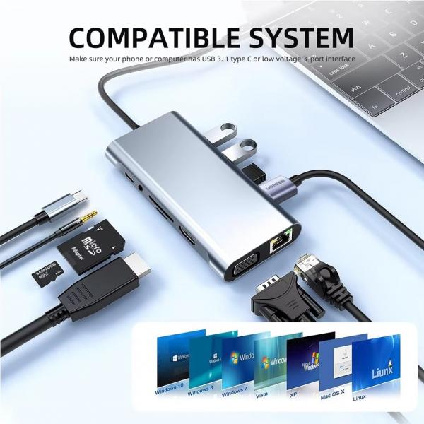 USB-C 10-in-1 Blueendless HC106 